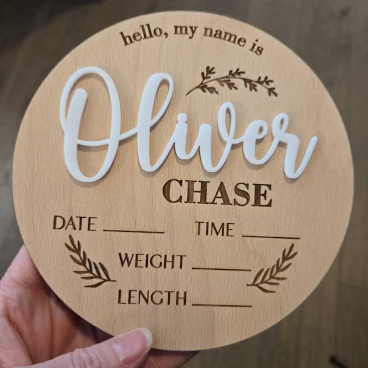 Baby Nursery Ornaments - 1 plaque personnalisée en bois pour