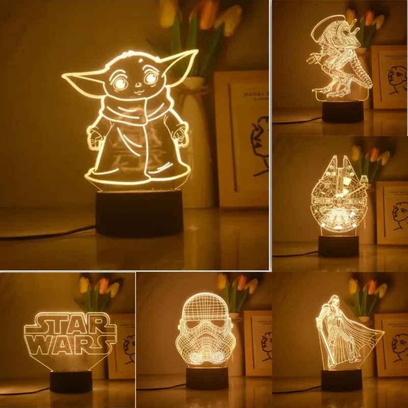 Baby Yoda Nursery - Lampe 3D Anime Cartoon Yoda Baby,