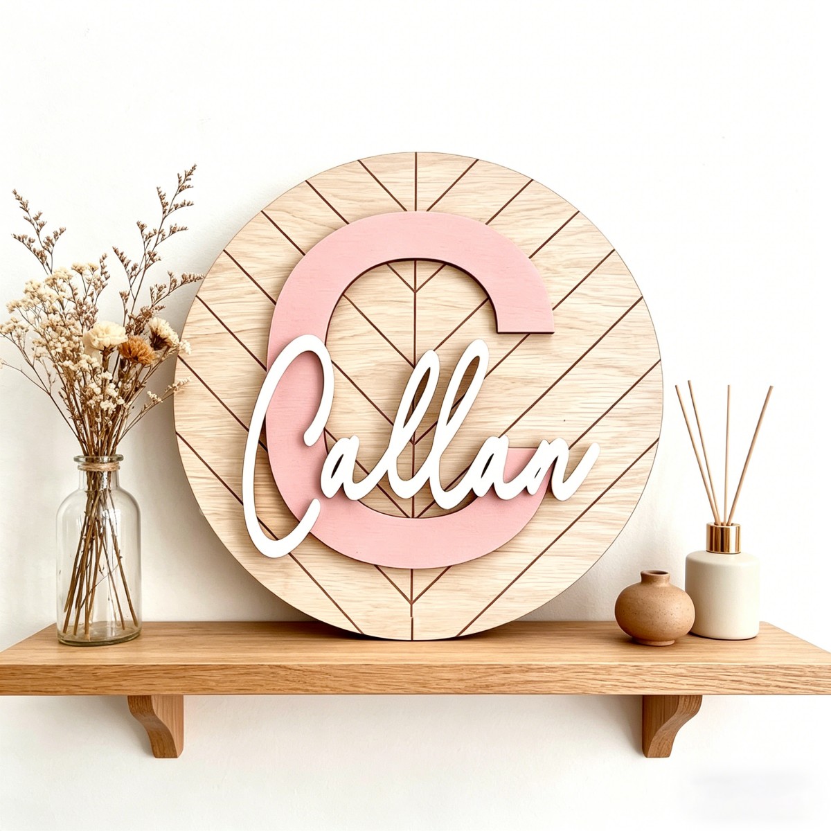 Baby Nursery Diy - 1 plaque nominative géométrique ronde en