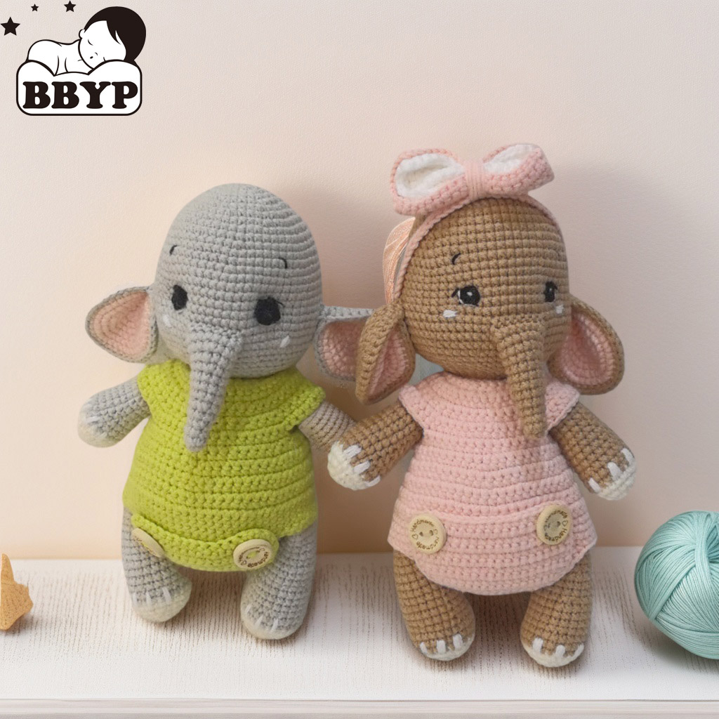 Baby Nursery Diy - Jouets en peluche de couple d'éléphant