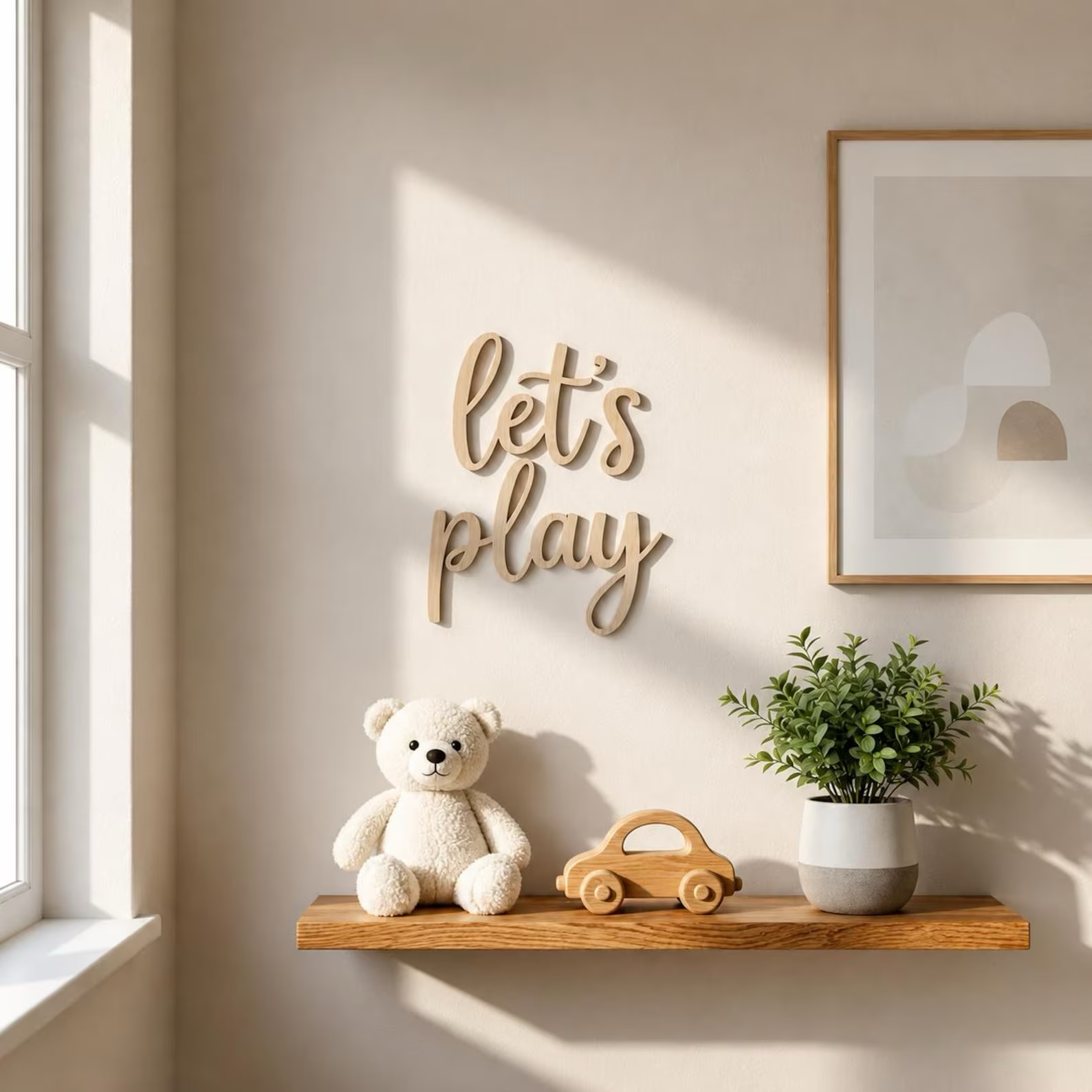 Baby Nursery Toy - Panneau mural en bois « Let's