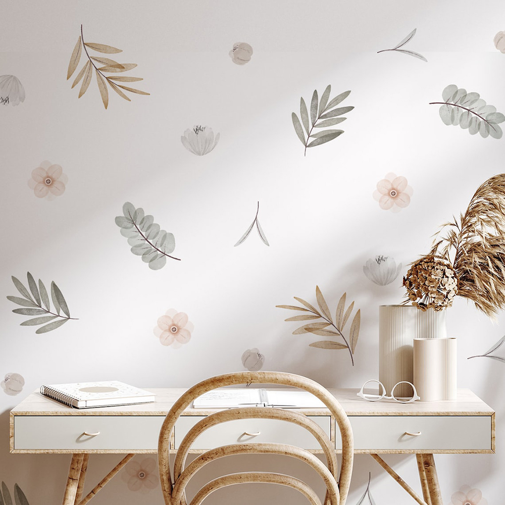 Baby Nursery Diy - Boho feuilles botaniques bricolage stickers muraux