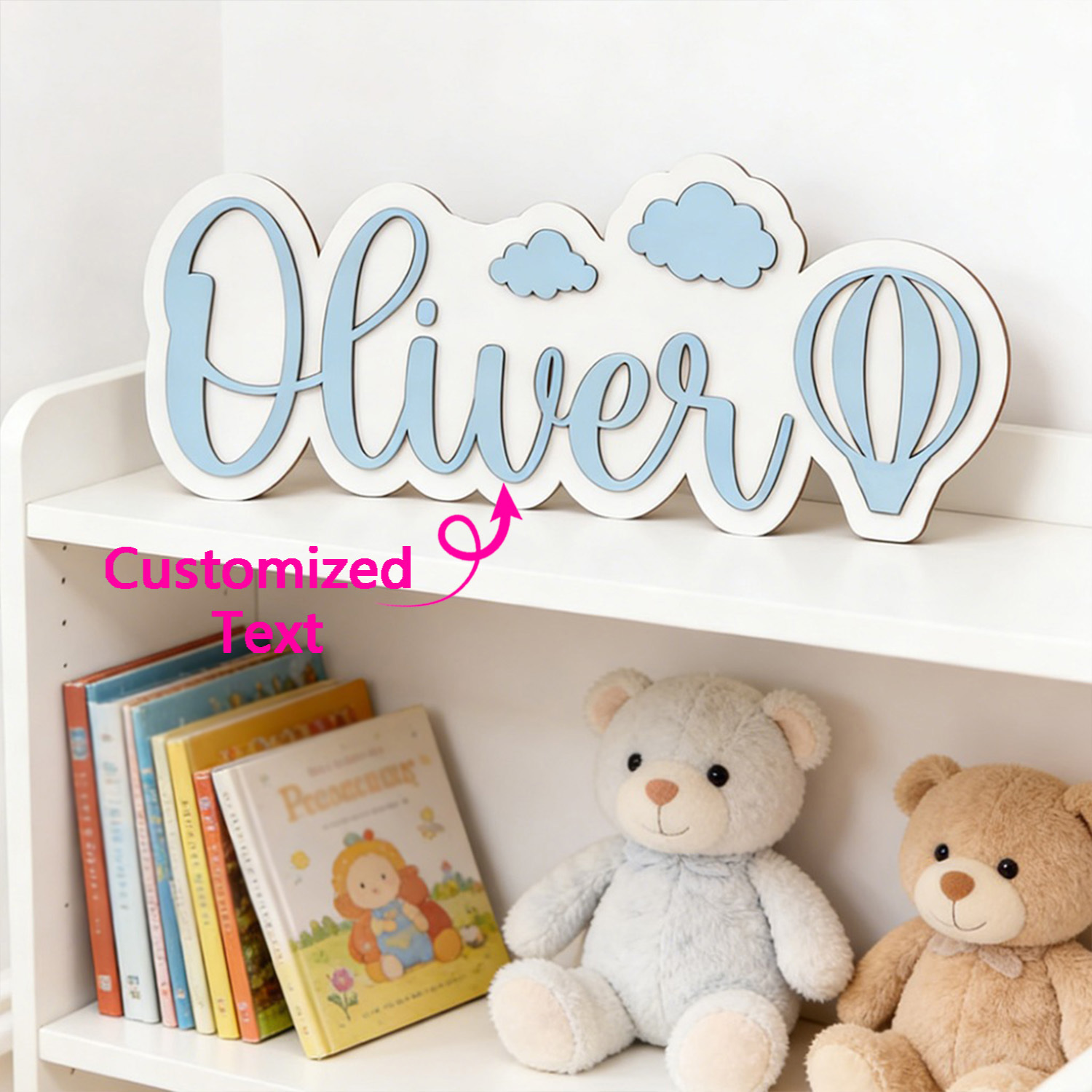 Baby Nursery Ornaments - Panneau de chambre personnalisé avec nom,