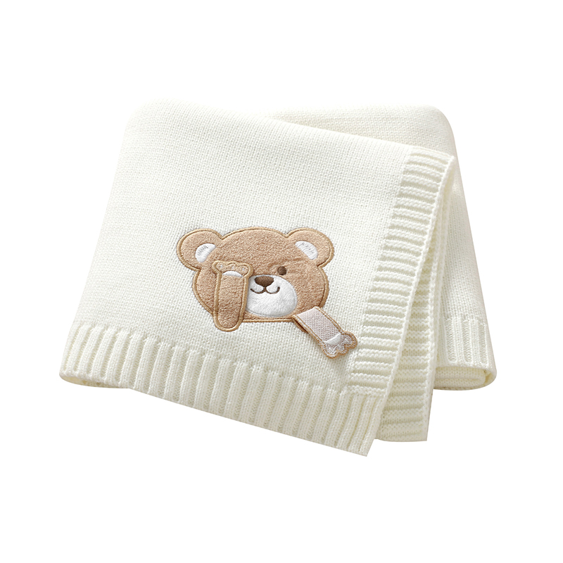Baby Boy Nursery Quilt - Couvertures pour bébé 90x70cm tricot nouveau-né