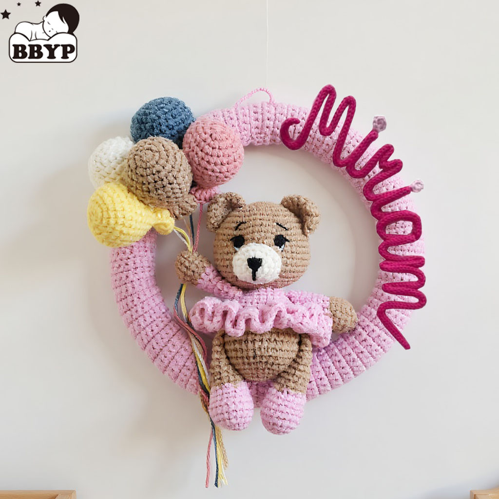 Baby Nursery Toy - Couronne de nom en crochet personnalisée