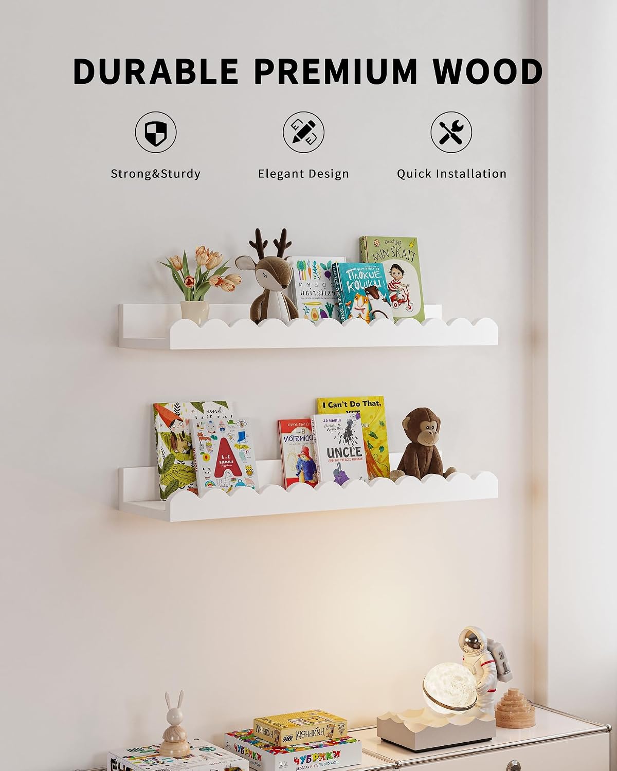 Ensemble de 4 étagères flottan - Baby Nursery Floating Shelves avis et prix