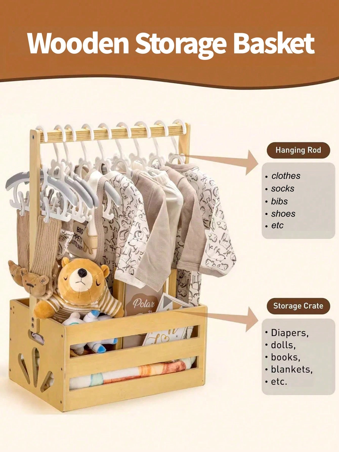 Caisse de rangement en bois na - Baby Nursery Unit avis et prix