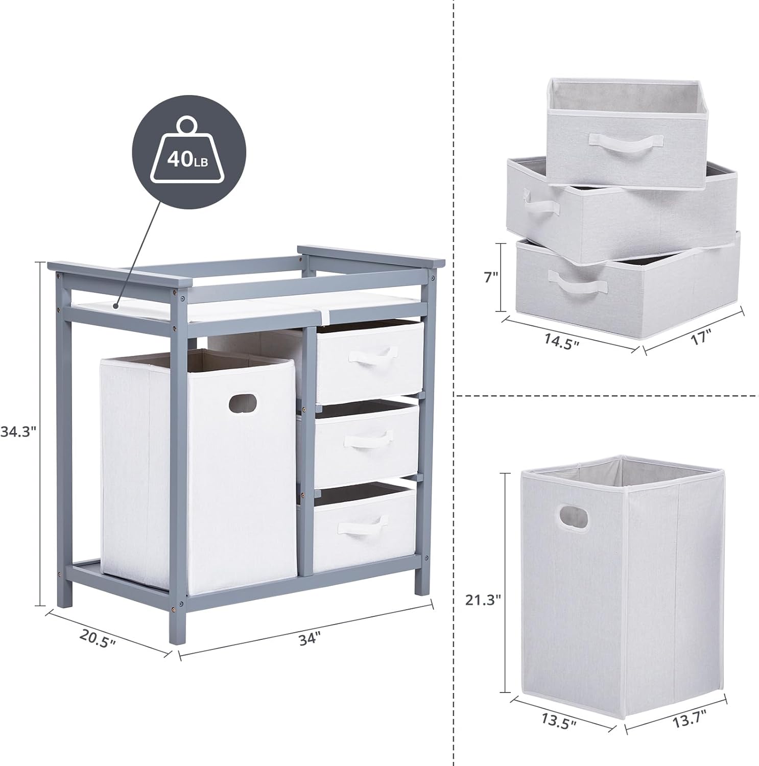 Table à langer pour bébé avec  - Baby Nursery Unit avis et prix