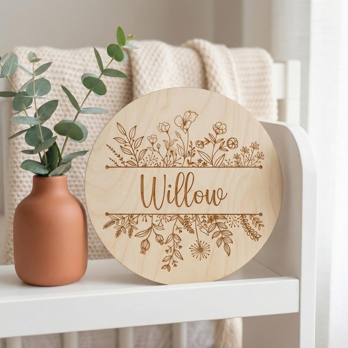 Plaque de nom de bébé ronde en - Baby Nursery Toy avis et prix