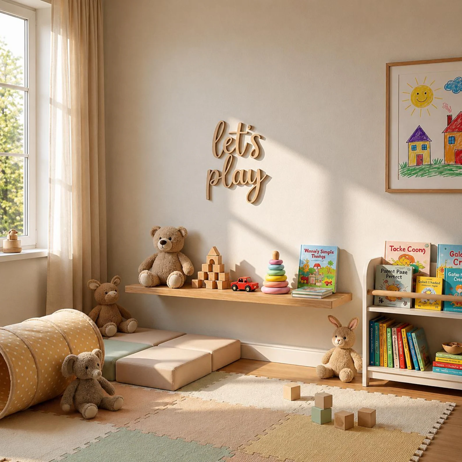 Panneau mural en bois « Let's  - Baby Nursery Toy avis et prix