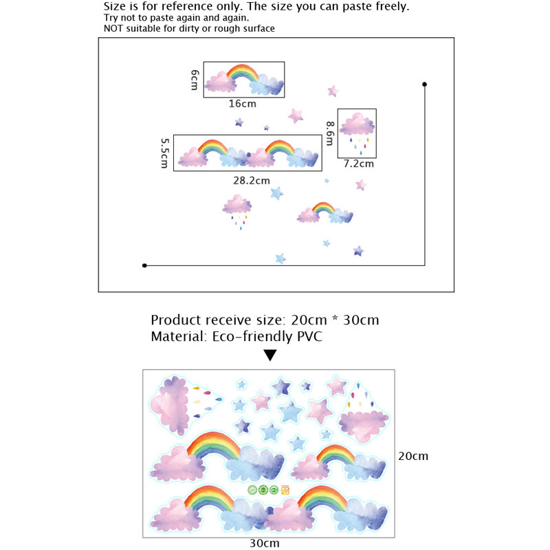 Autocollant mural nuage arc-en - Baby Nursery Layout avis et prix